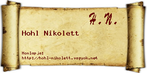 Hohl Nikolett névjegykártya
